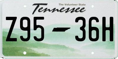 TN license plate Z9536H