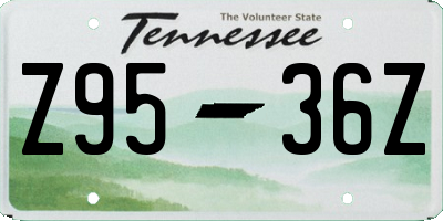 TN license plate Z9536Z