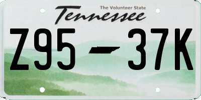 TN license plate Z9537K
