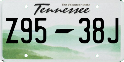 TN license plate Z9538J