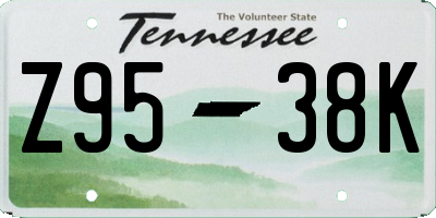 TN license plate Z9538K