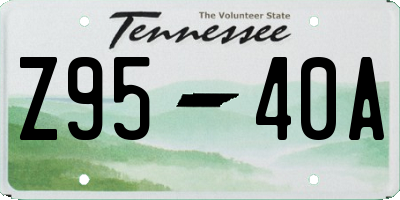 TN license plate Z9540A