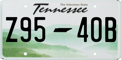 TN license plate Z9540B