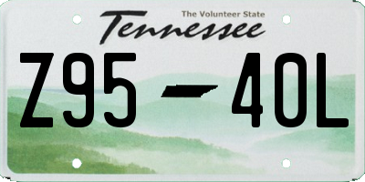 TN license plate Z9540L