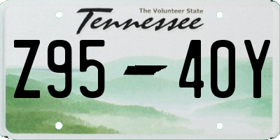 TN license plate Z9540Y