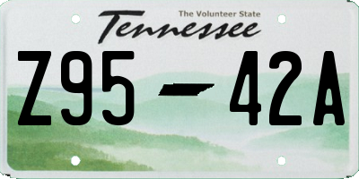 TN license plate Z9542A