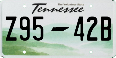TN license plate Z9542B