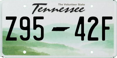 TN license plate Z9542F