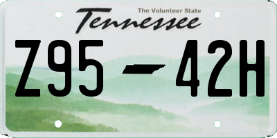 TN license plate Z9542H