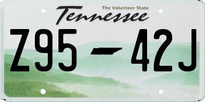 TN license plate Z9542J