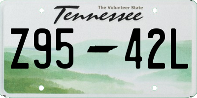 TN license plate Z9542L