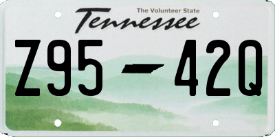 TN license plate Z9542Q