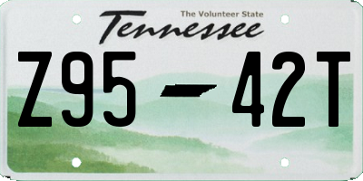 TN license plate Z9542T