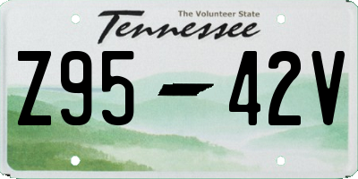 TN license plate Z9542V