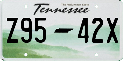 TN license plate Z9542X