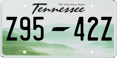 TN license plate Z9542Z