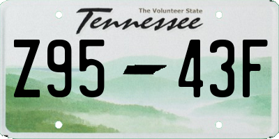 TN license plate Z9543F