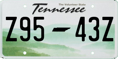 TN license plate Z9543Z