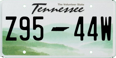 TN license plate Z9544W
