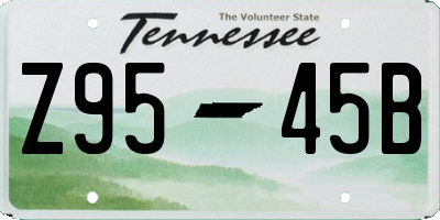 TN license plate Z9545B