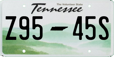 TN license plate Z9545S