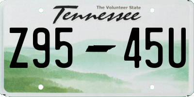 TN license plate Z9545U