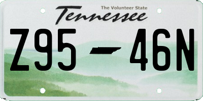 TN license plate Z9546N