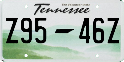 TN license plate Z9546Z