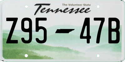 TN license plate Z9547B