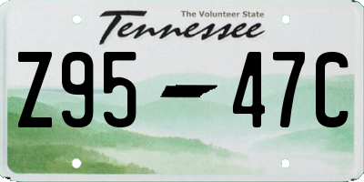 TN license plate Z9547C