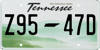 TN license plate Z9547D