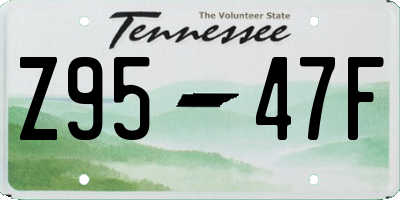 TN license plate Z9547F