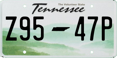 TN license plate Z9547P