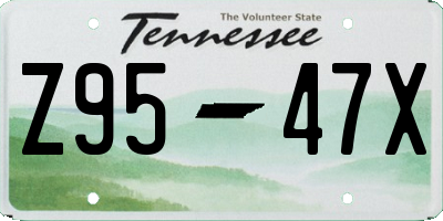 TN license plate Z9547X
