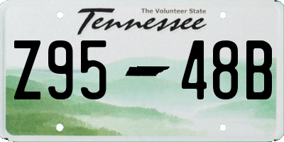 TN license plate Z9548B
