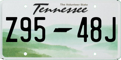 TN license plate Z9548J