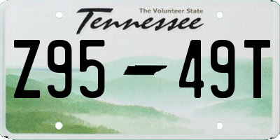 TN license plate Z9549T