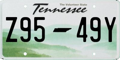 TN license plate Z9549Y