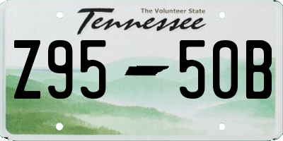 TN license plate Z9550B
