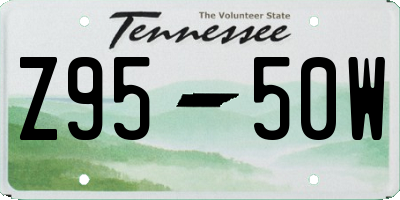 TN license plate Z9550W