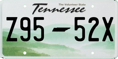 TN license plate Z9552X