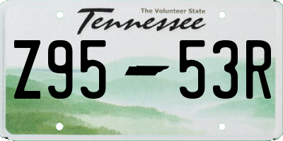 TN license plate Z9553R