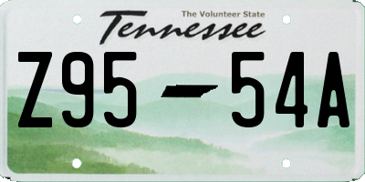 TN license plate Z9554A