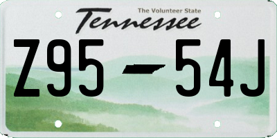 TN license plate Z9554J