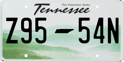 TN license plate Z9554N