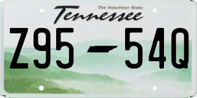 TN license plate Z9554Q