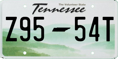 TN license plate Z9554T