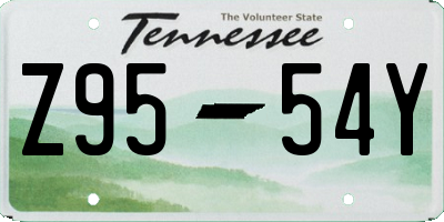 TN license plate Z9554Y