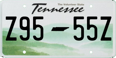 TN license plate Z9555Z