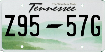 TN license plate Z9557G